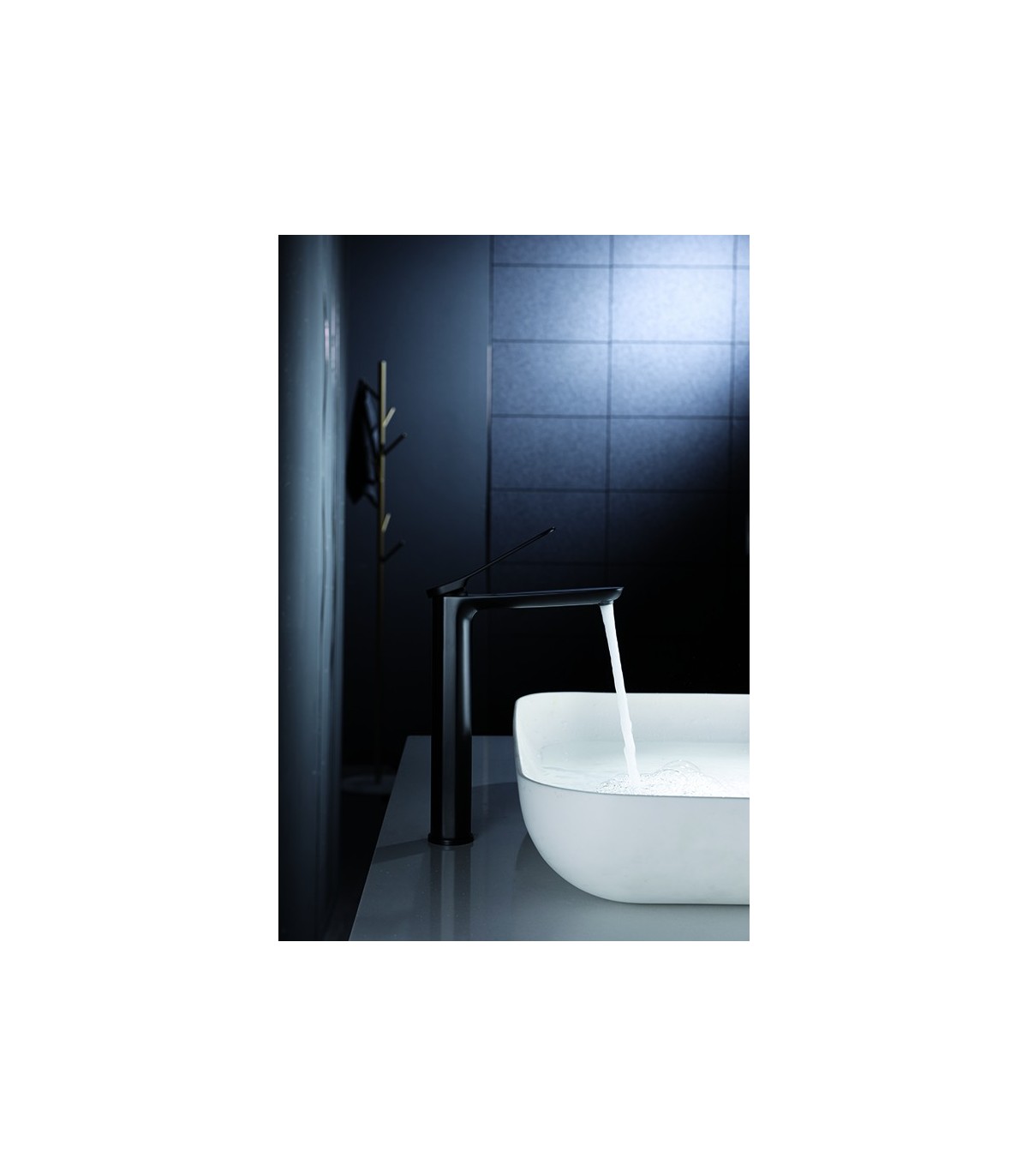 Grifo lavabo alto Dinamarca negro BDR031-3NG Imex — Azulejossola